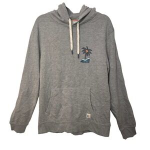 Laguna Mens Gray Hoodie‎ Palm Tree Graphic Sweatshirt Size Large